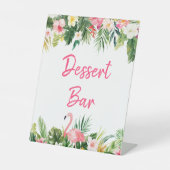 Luau Flamingo Tropische Dusche Dessert Bar Sign Sockelschild (Vorderseite)