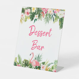 Luau Flamingo Tropische Dusche Dessert Bar Sign Sockelschild
