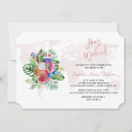 Luau Floral Rose Goldene Bachelorette Einladung