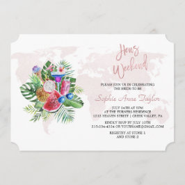 Luau Floral Rose Goldene Bachelorette Einladung