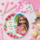 Luau Geburtstag Tropical Beach Party Girl Pappteller (Party)