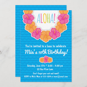 Luau Geburtstags-Party Einladungen