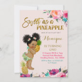 Luau Geburtstagseinladung Afrikanischer Amerikaner Einladung (Vorderseite)