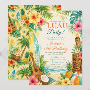 Luau-Geburtstagsfeier Einladung