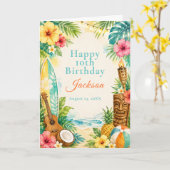 Luau-Geburtstagsfeier Karte (Gelbe Blume)