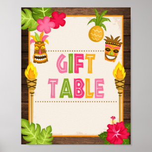 Luau-Geschenktisch-Schild Poster