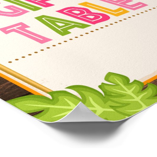 Luau Gift Table Sign Poster (Ecke)