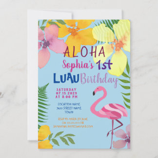 Luau Girl 1. Geburtstag Einladung
