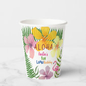Luau Girl 1. Geburtstag Tropical Pappbecher (Rückseite)