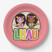 Luau Girls Pappteller (Vorderseite)