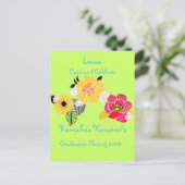 Luau Graduation Einladungen tropische Farben (Stehend Vorderseite)