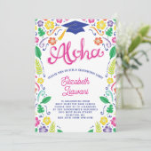 Luau Graduation Party Einladung Hawaiian Tropical (Stehend Vorderseite)
