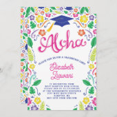 Luau Graduation Party Einladung Hawaiian Tropical (Vorne/Hinten)