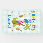 Luau Hawaii Hawaiian Pool Boy Birthday Party Banner (Horizontal)
