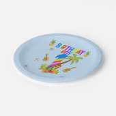 Luau Hawaii Hawaiian Pool Boy Birthday Party Pappteller (Schrägansicht)