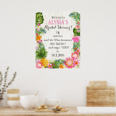 Luau Hawaiian Beach Rustic Wedding Brautparty Poster (Küche)