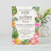 Luau Hawaiian Beach Rustic Wedding Einladung (Stehend Vorderseite)