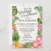 Luau Hawaiian Beach Rustikaler Polterabend Einladung (Vorderseite)