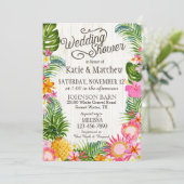 Luau Hawaiian Beach Rustikaler Polterabend Einladung (Stehend Vorderseite)