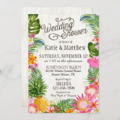 Luau Hawaiian Beach Rustikaler Polterabend Einladung (Vorne/Hinten)