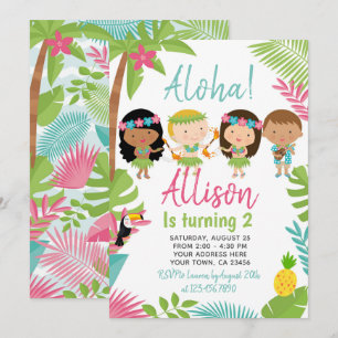 Luau Hawaiian Birthday Einladung