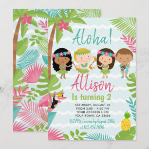 Luau Hawaiian Birthday Einladung
