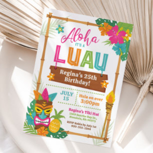 Luau Hawaiian Birthday Einladung