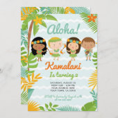 Luau Hawaiian Birthday Einladung (Vorne/Hinten)