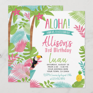 Luau Hawaiian Birthday Einladung