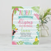 Luau Hawaiian Geburtstag Einladung (Stehend Vorderseite)