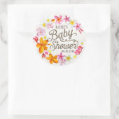 Luau Hawaiian Lei Rustic Baby Showlabel Runder Aufkleber (Tasche)