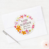 Luau Hawaiian Lei Rustic Beach Wedding Label Runder Aufkleber (Umschlag)
