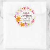 Luau Hawaiian Lei Rustic Beach Wedding Label Runder Aufkleber (Tasche)