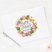 Luau Hawaiian Rustic Beach Baby Showlabel Runder Aufkleber (Umschlag)