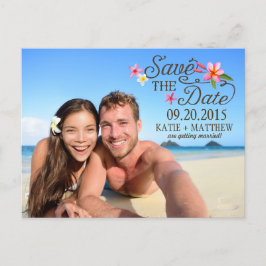 Luau Hawaiian Rustic Beach Save the Date Ankündigungspostkarte