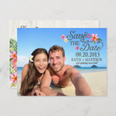 Luau Hawaiian Rustic Beach Save the Date Ankündigungspostkarte (Vorne/Hinten)