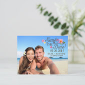 Luau Hawaiian Rustic Beach Save the Date Ankündigungspostkarte (Stehend Vorderseite)