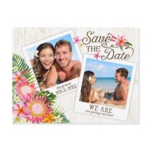 Luau Hawaiian Rustic Beach Save the Date