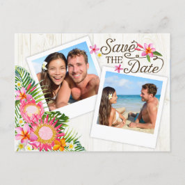 Luau Hawaiian Rustic Beach Save the Date Ankündigungspostkarte