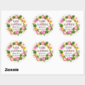 Luau Hawaiian Rustic Beach Wedding Label Runder Aufkleber (Blatt)