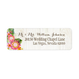 Luau Hawaiian Rustic Beach Wedding Labels