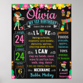 Luau Hawaiian Summer Birthday Board Poster (Vorne)