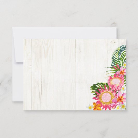 Luau Hawaiian Wedding Beach Rustic Beach RSVP Card (Rückseite)