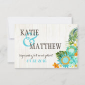 Luau Hawaiian Wedding Beach Rustic Beach RSVP Card Karte (Rückseite)