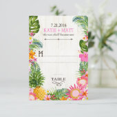 Luau Hawaiian Wedding Beach Rustikale Platzkarte (Stehend Vorderseite)