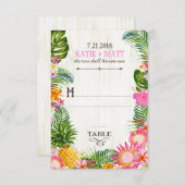 Luau Hawaiian Wedding Beach Rustikale Platzkarte (Vorne/Hinten)