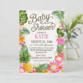 Luau Hawiian Beach Rustic Baby Dusche Einladung (Stehend Vorderseite)