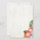 Luau Hawiian Beach Rustikale Geburtstagsparty Einladung (Rückseite)