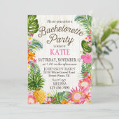Luau Hawiian Beach Rustikaler Junggeselinnen-Absch Einladung (Stehend Vorderseite)