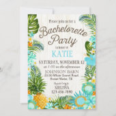 Luau Hawiian Beach Rustikaler Junggeselinnen-Absch Einladung (Vorderseite)
